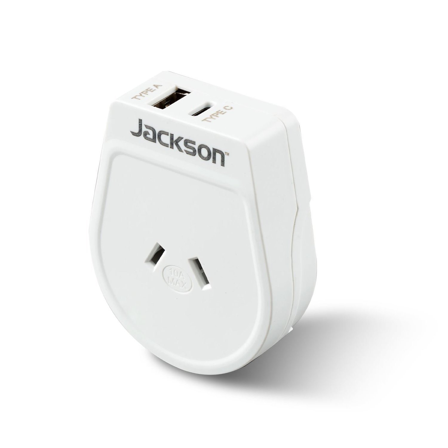 Jackson Pta8813usbmc Slim Outbound Travel Adaptor With 1X Usb-A & 1X Usb-C (2.1A) Port Converts NZ / Aus Plugs For Use In Usa / Japan / South America