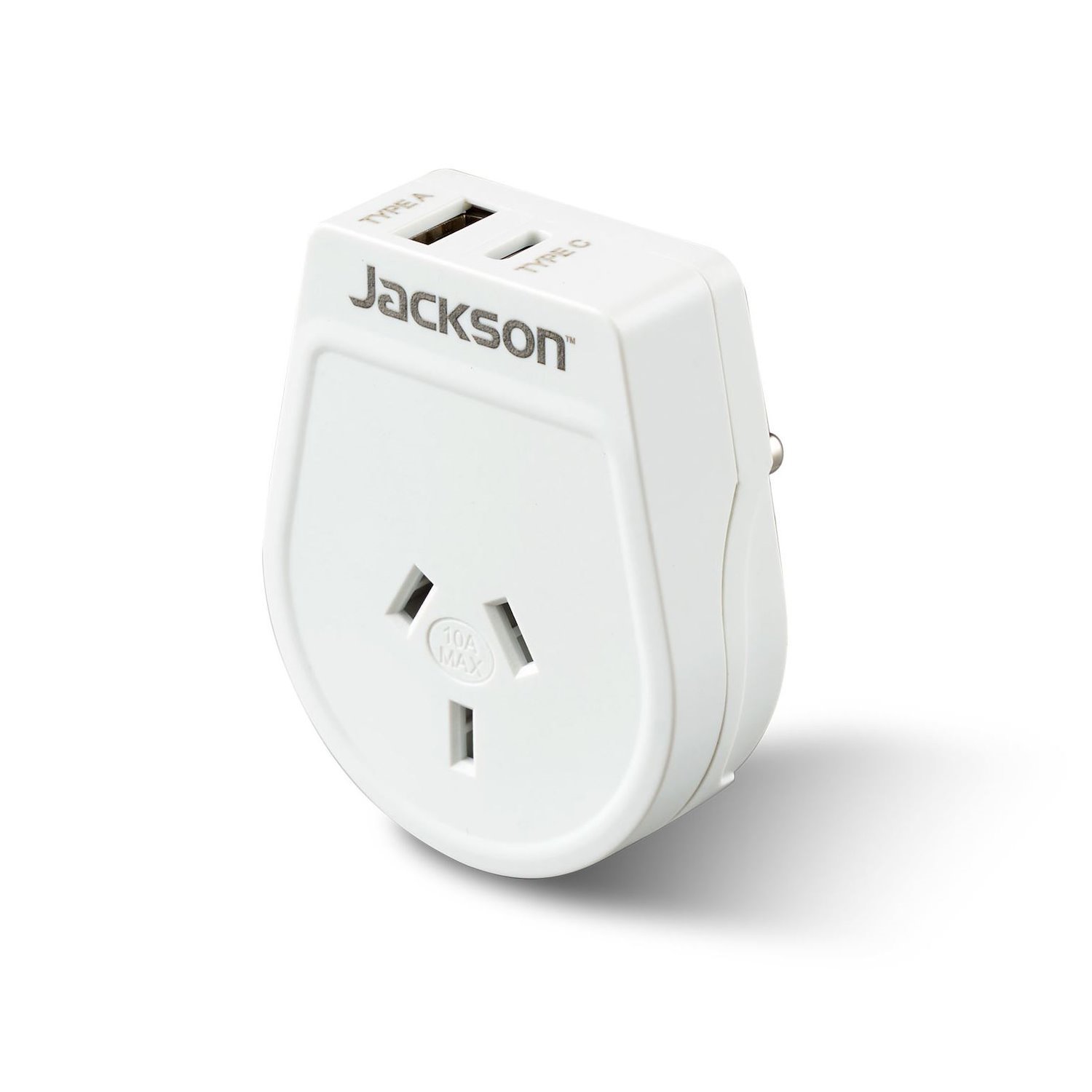 Jackson Pta8814usbmc Slim Outbound Travel Adaptor - 1X Usb-A & 1X Usb-C (2.1A) Charging Ports Converts NZ / Aus Plugs For Use In Sri Lanka & Parts Of India