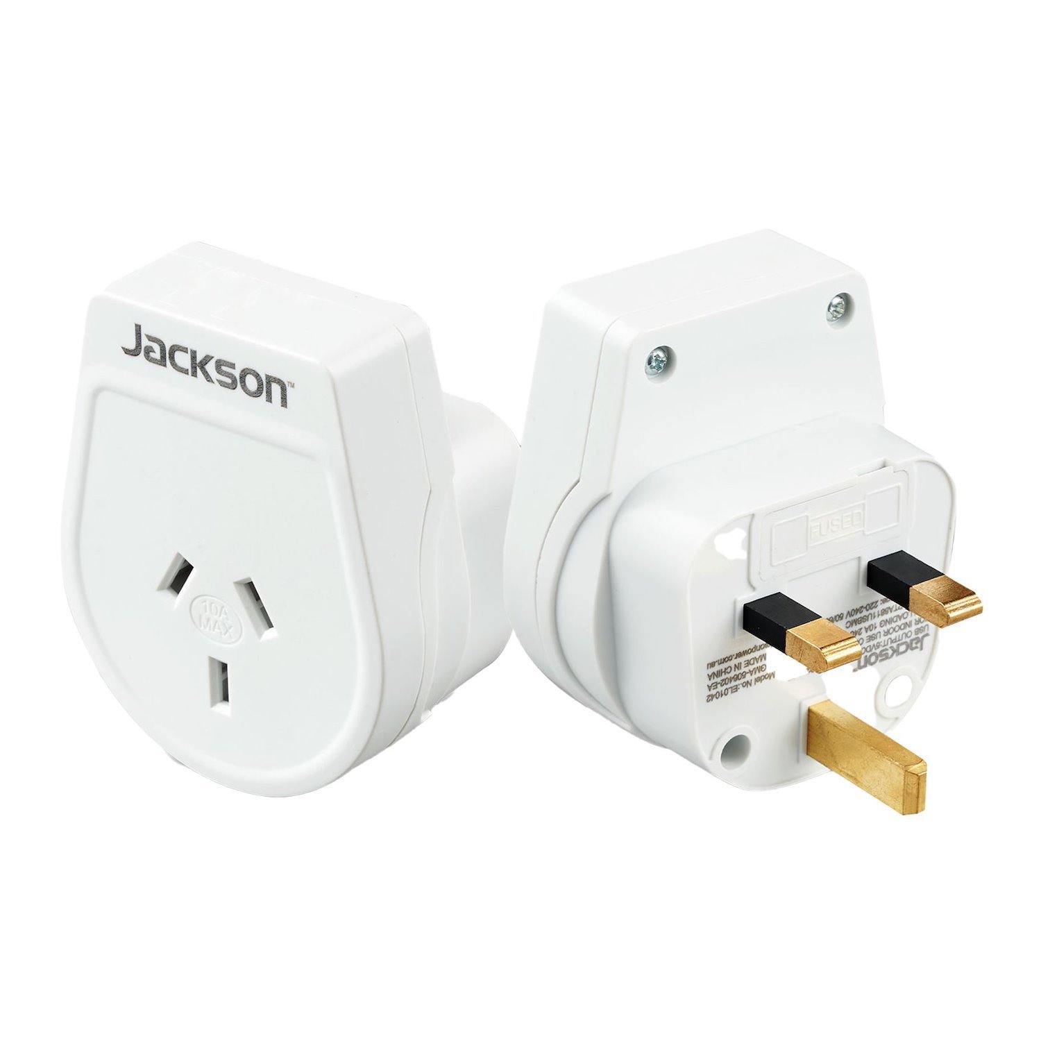 Jackson Pta8811m Slim Outbound Travel Adaptor For Use In Uk / Hong Kong 3-Pin NZ / Au Plugs