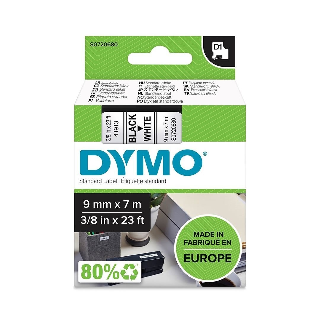 Dymo S0720680 Tape D1 9MMX7M BLK/WHT