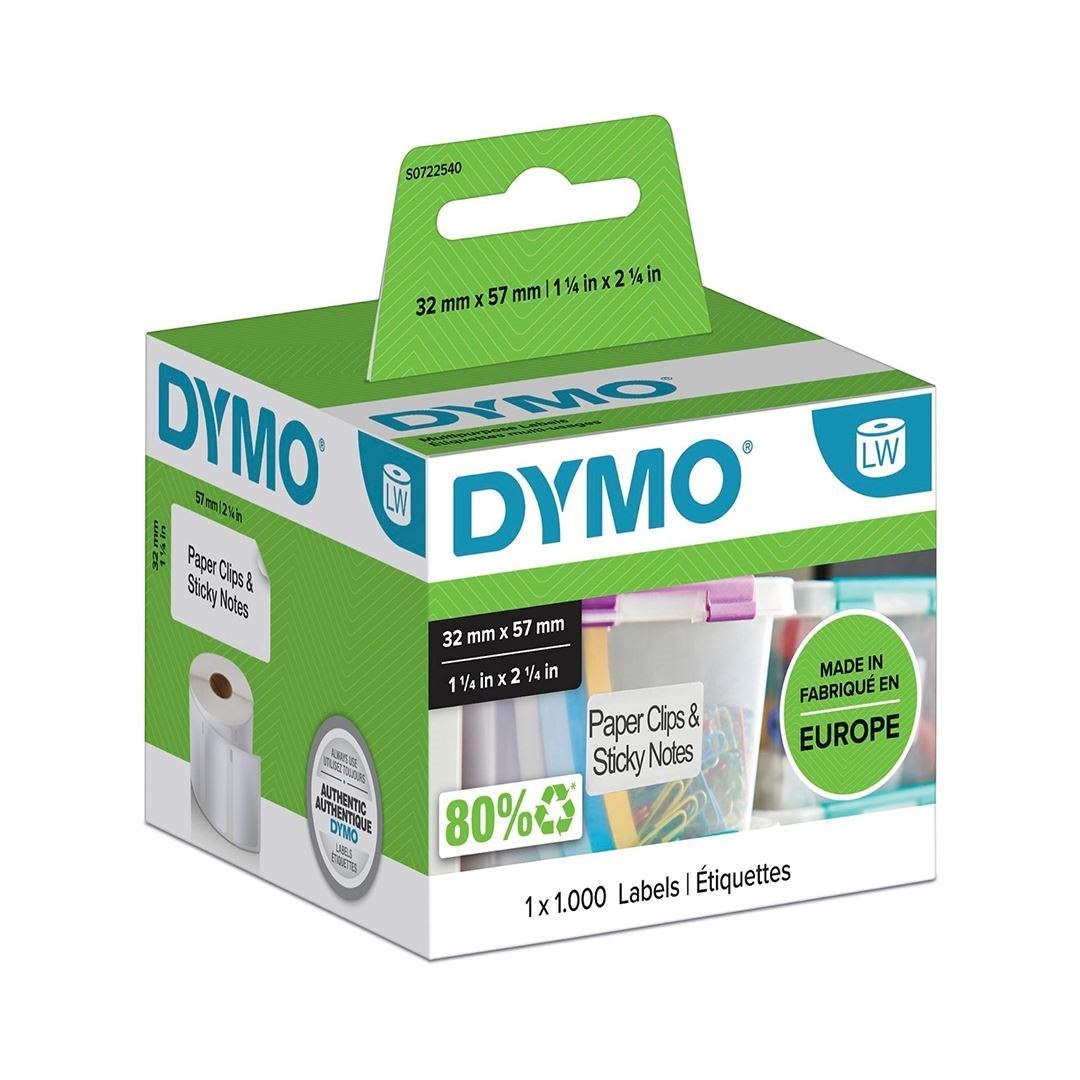 Dymo S0722540 LW LBL Multipurp Rmvble 57X32 1 Roll (1000 Labels). 57MM X 32MM. Also Known As: 11354