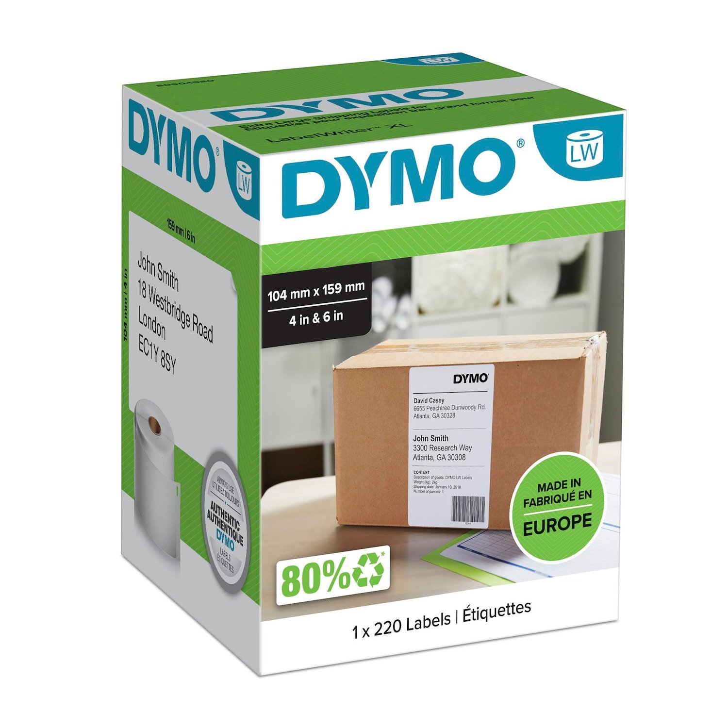 Dymo #0904980 / S0904980 LabelWriter 4XL Extra Large Shipping Labels 104 X 159MM