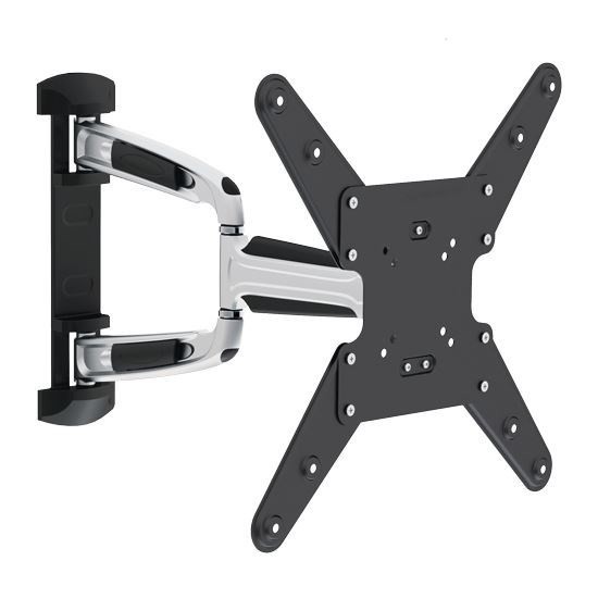 Brateck Lpa31-443A 23"-55" Full Motion Bracket Tilt -12 +5Deg Swivel 180 Deg Rotate -2.5 +2.5deg.TV To Wall 48-514mm.Max Vesa 400X400. 35KG Max Load. Single Stud Install.