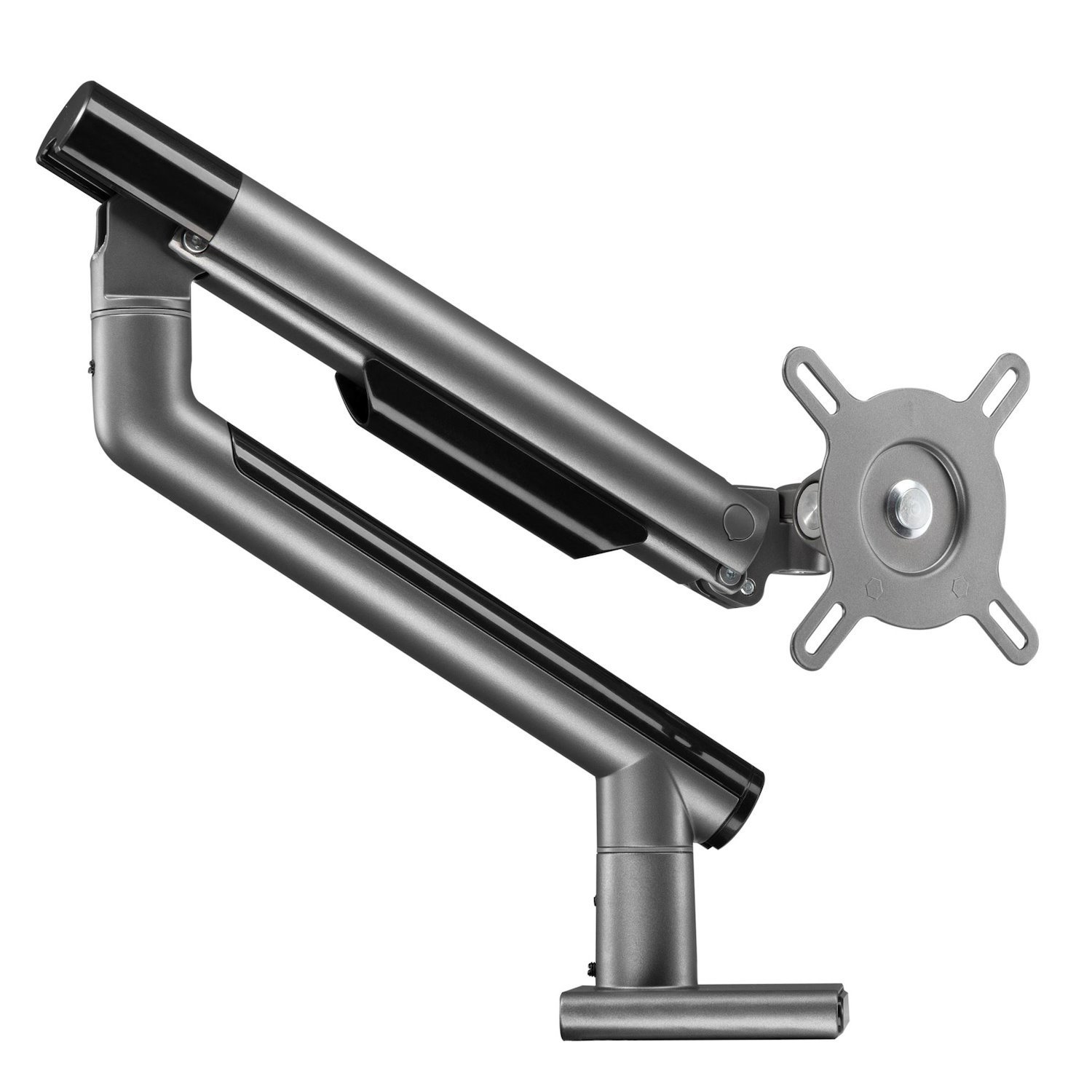 Brateck LDT49-C012-SG 17"-32" Premium Slim Aluminium Spring-Assisted DeskMountMonitorArm.QuickRelease Detachable Vesa Plate Built-In Spring Tension 180 Rotation Stop Built-In Cable Management Grey