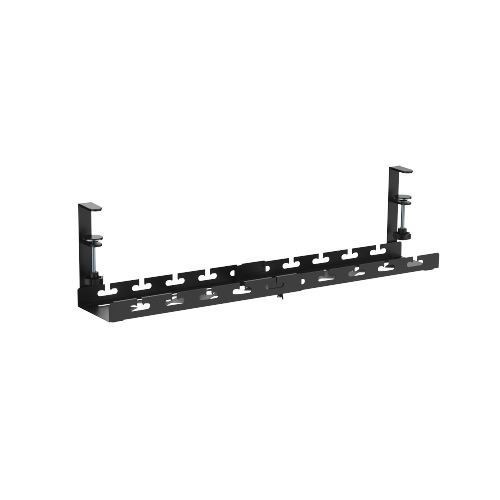 Brateck CC11-10-2 Extendable Clamp-On Under Desk Cable Management Tray - Matte Black Clamp Mounting - OpenArchitecture - Extendable - Multiple Cable Slots - Easy Assembly - Weight Cap 5Kgs