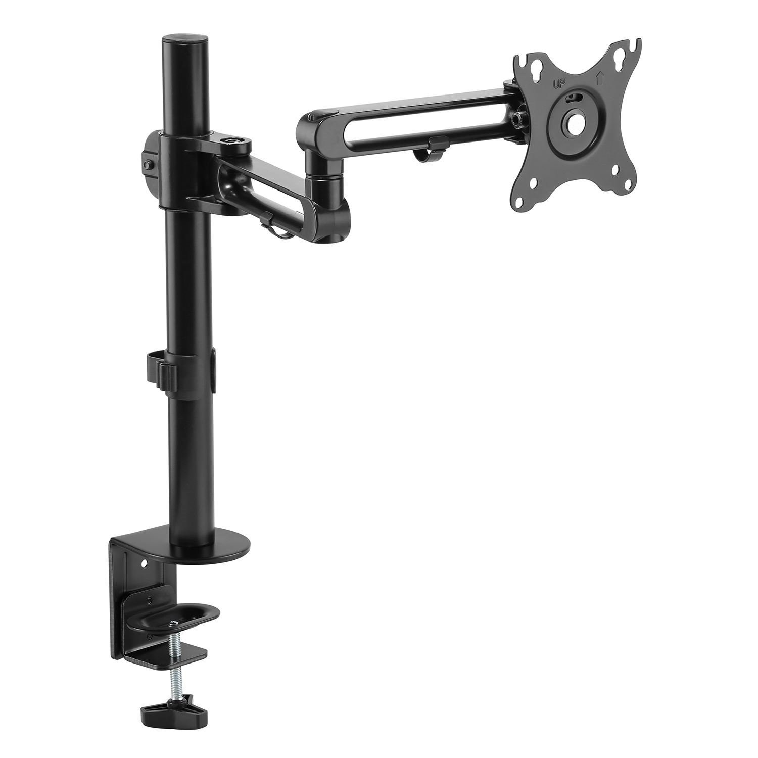 Brateck LDT30-C012 17"-32" Monitor Desk Mount. Rotate Extend Tilt And Swivel. Supports Vesa 75x75&100x100.Max Load: 8Kgs. Max Arm Extension 386MM. Matte Black Colour.
