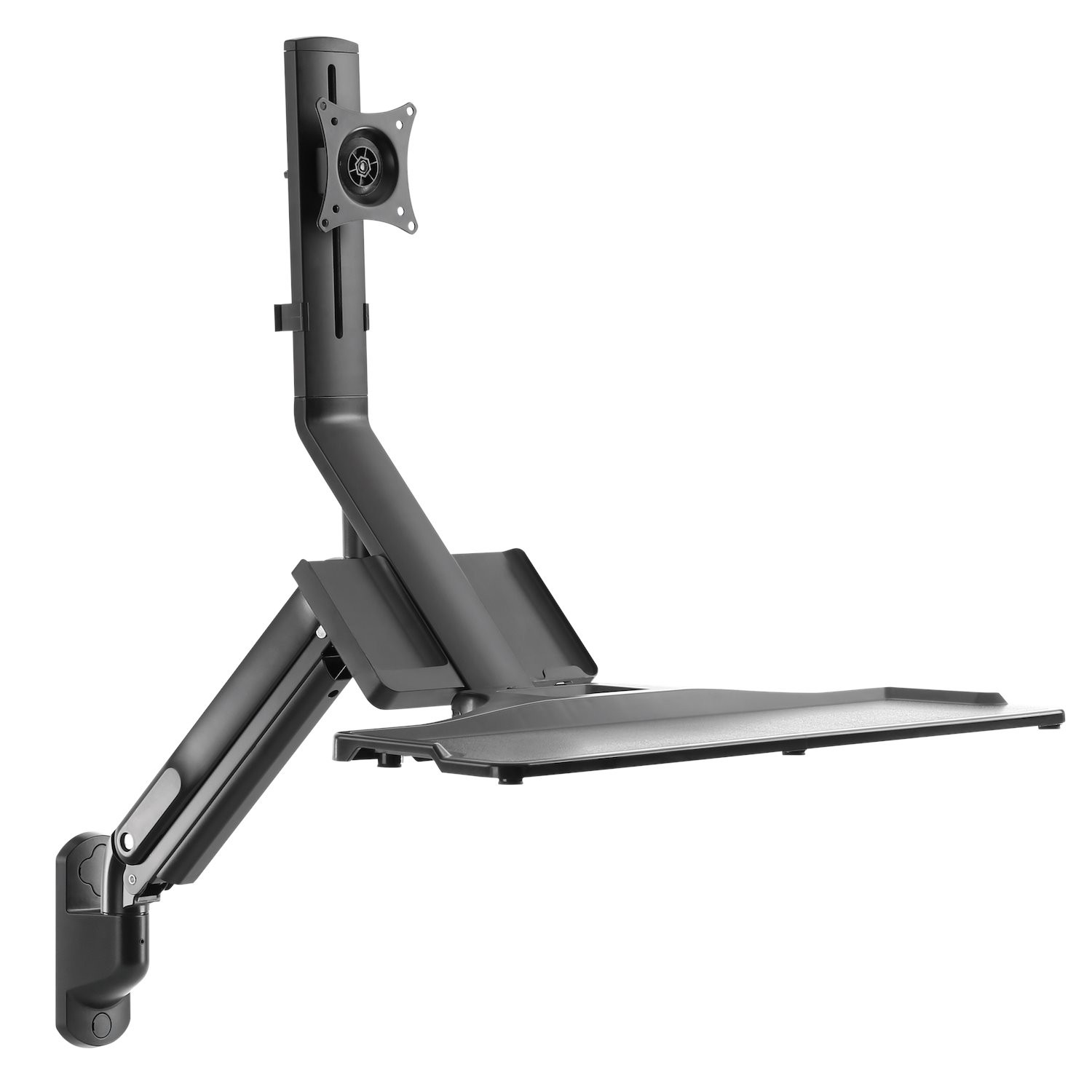 Brateck Wall Mount Single Monitor Gas Spring Sit-Stand Workstation