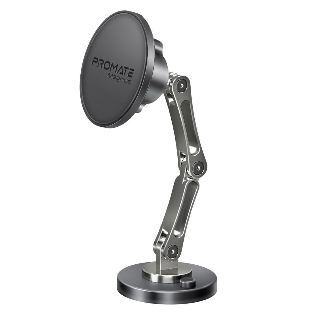 Promate SecureGrip 360 Cradleless Magnetic Smartphone Holder. Designed forDashboard&Windshield.Height Adjustable. Metal Ring Included.