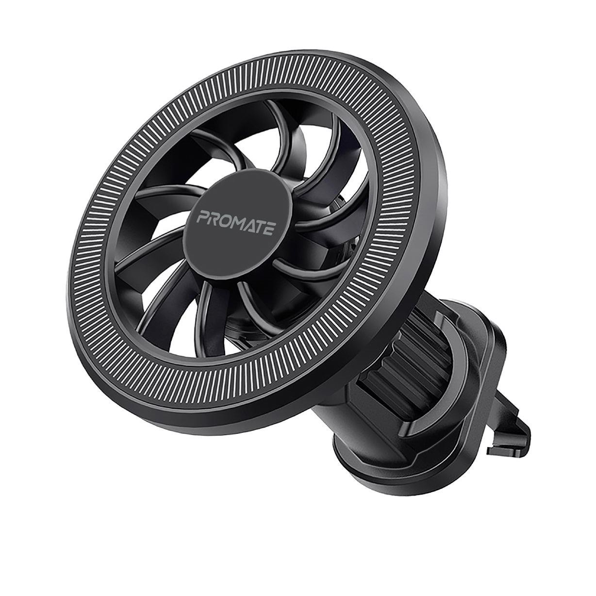 Promate Clipmount MagGrip Cradleless Ac Vent Magnetic Smartphone Mount. Includes MetalRing. 360 Rotation. Seure Mounting. Perfect For All Phones & Cases.