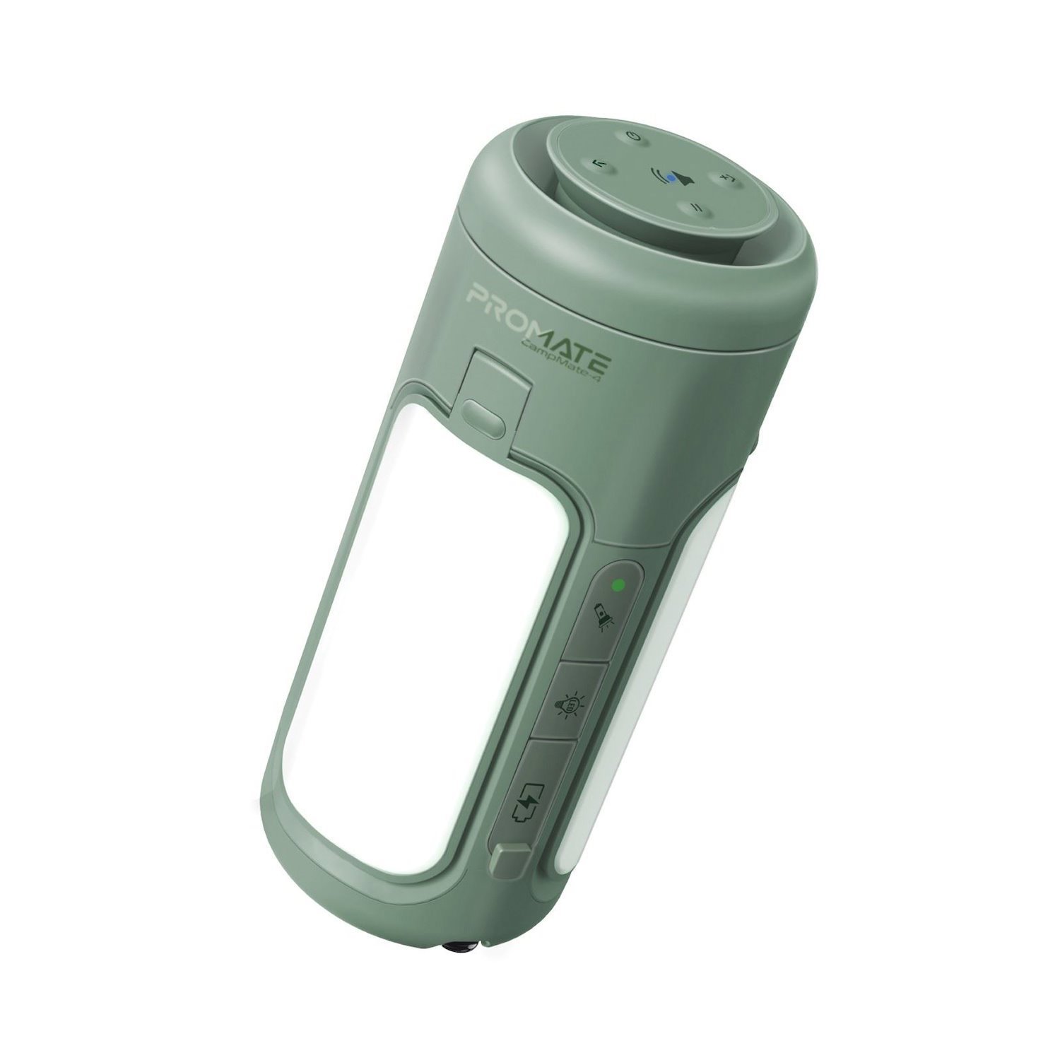 Promate Campmate-4 6000mAh 4-In-1 Portable Camping Kit Led Light / Power Bank / Led Torch / 5W Bluetooth Speaker - 750LM Led Brightness - 90 Degree Foldable Lights - 3X Colour Modes - Sos