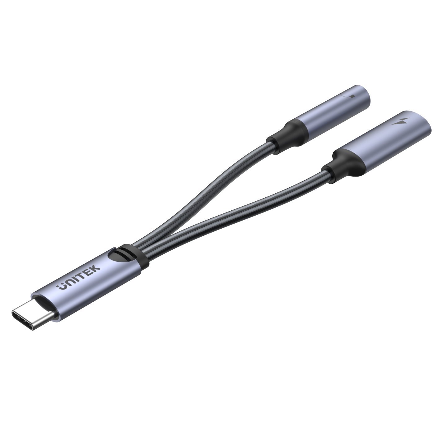 Unitek M205a 2-In-1 Usb-C To 3.5MM Audio Jack & Usb-C Charging Connector. Supports Up To 60W FastCharging. Supports High-Res Audio: Dac: 48KHz /16Bit. Spilt Your Usb-C Port Into 3.5MM Audio Jack & Cha