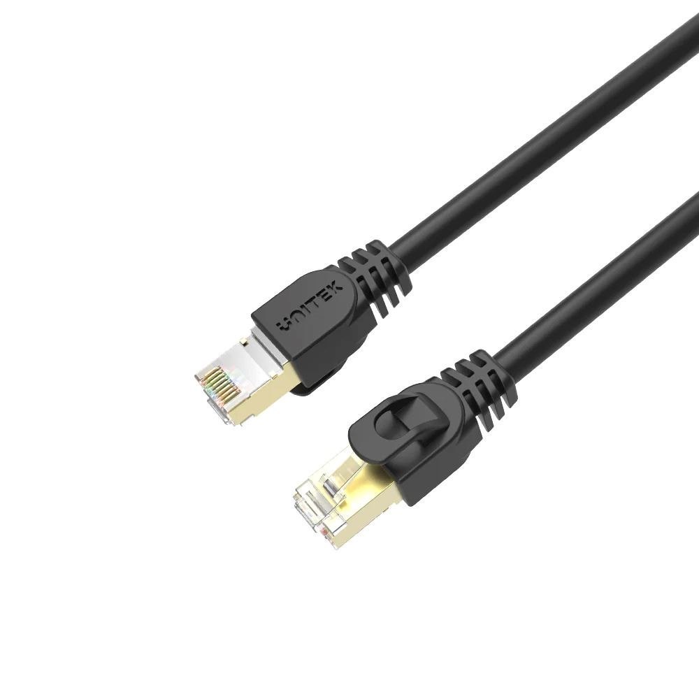Unitek C1810ebk-2 Cat7 RJ45 Patch Cable - 2M - Black SSTP - 26Awg - Up To 10 Gigabit Ethernet - 600MHz - Gold-Plated Shielded RJ45 Connectors - RoHS Compliant - PoE Compatible