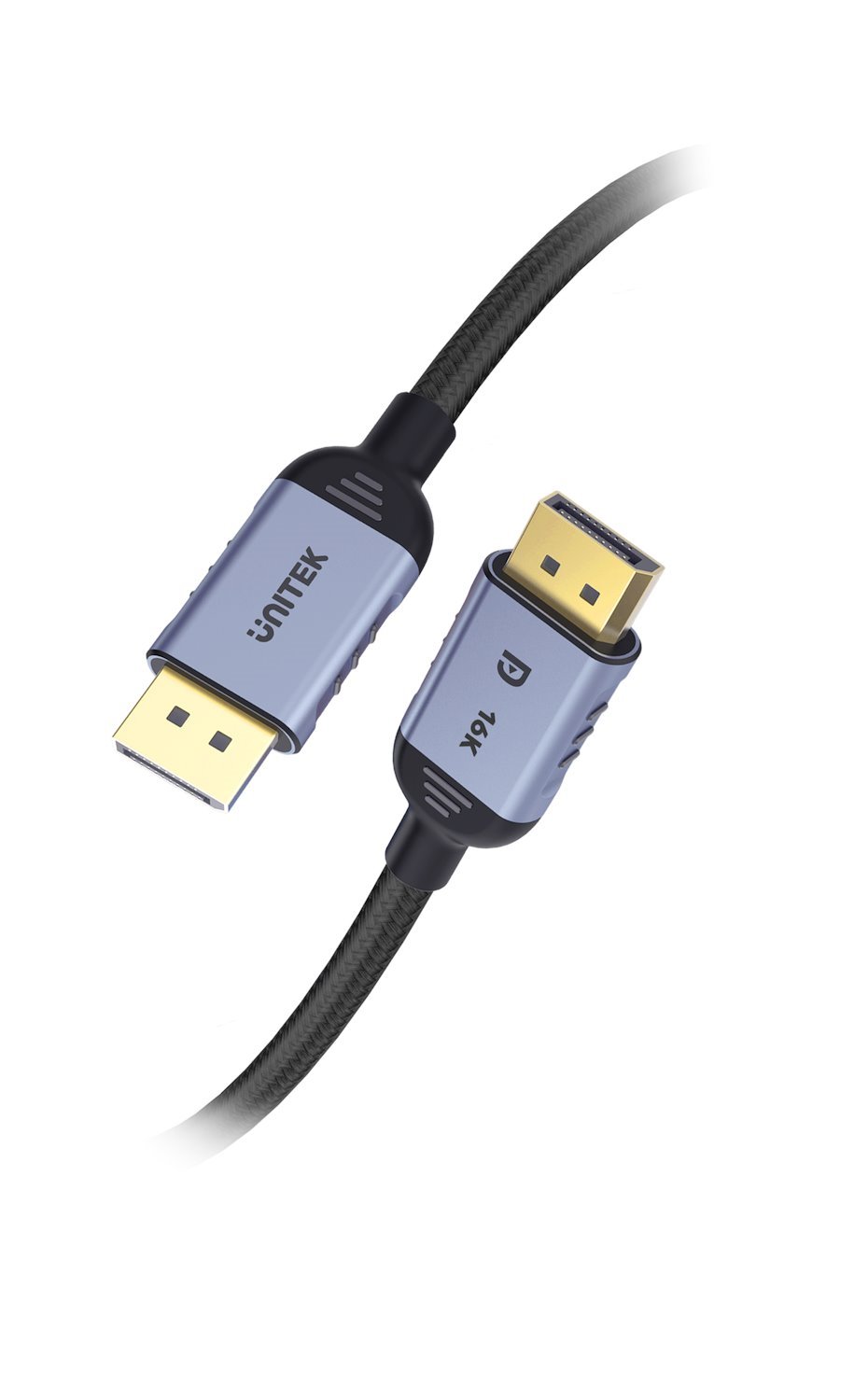 Unitek C1626GY-1M DisplayPort 2.1 DisplayPort Cable - 1M - Space Grey Up To 16K 60Hz - Aluminium Alloy
