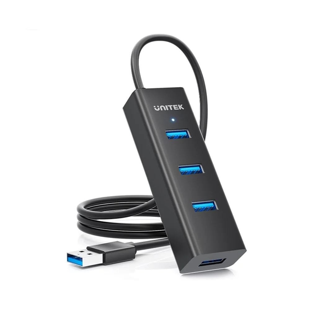 Unitek 4 Port Usb 3.0 Hub With 1.2M Cable Speed Data Transfer Rate Up To 5Gbps - Plug & Play - Led Indicator - Includes Optional Power Port (Micro Usb)