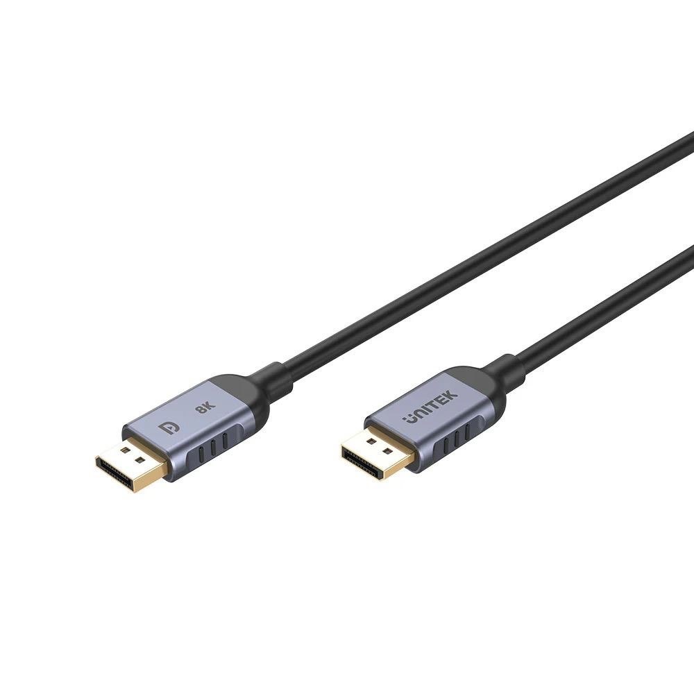 Unitek DisplayPort 1.4 DisplayPort Cable - 2M Up To 8K 60Hz - Up To 32Gbps - Aluminium Alloy - Gold Plated Connectors