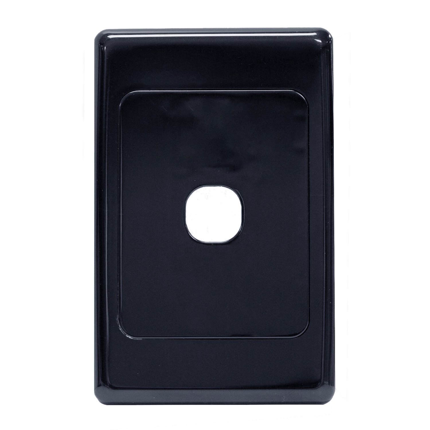 Amdex Switch Plate Only. 1 Gang Wall Face Plate (Accepts Clipsal Style Mechs). Black