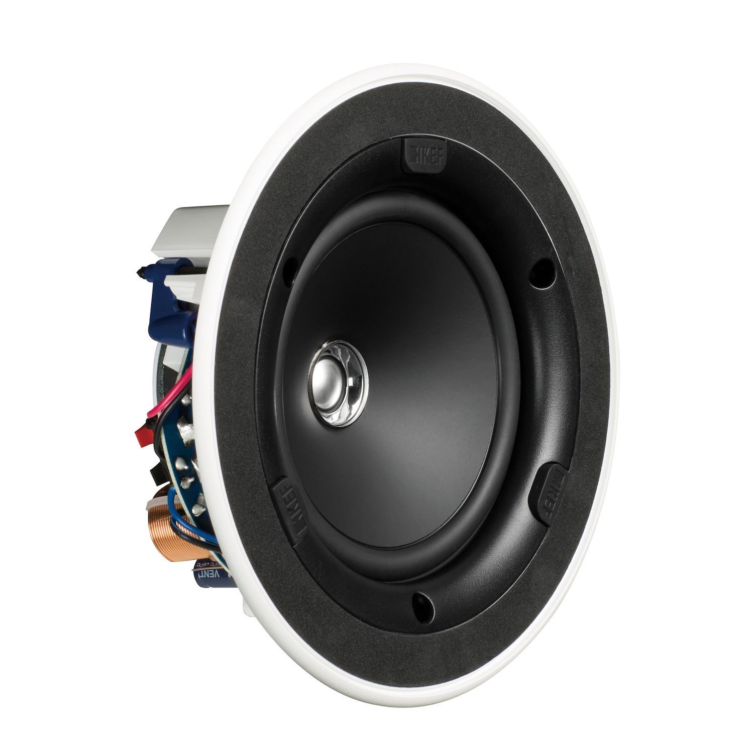 Kef Ci130er Ultra Thin Bezel 5.25'' Round In-Ceiling Speaker. 130MM Uni-Q Driver With 16MM Aluminium Dome Tweeter. Magnetic Grille. Sold As A Pair