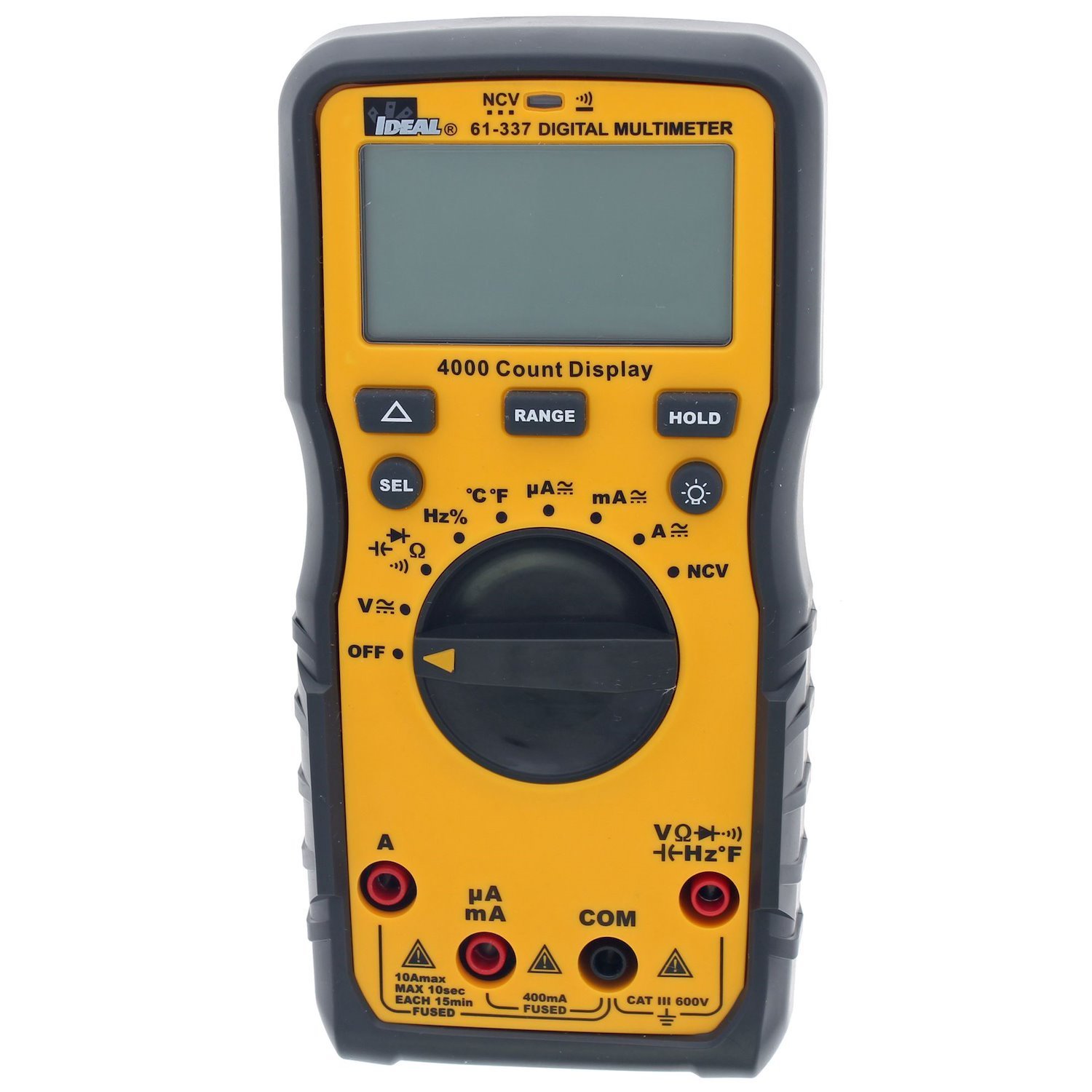 Ideal Industries 600V Auto Range Multimeter. 600V Ac/Dc Cat Iii Rating.