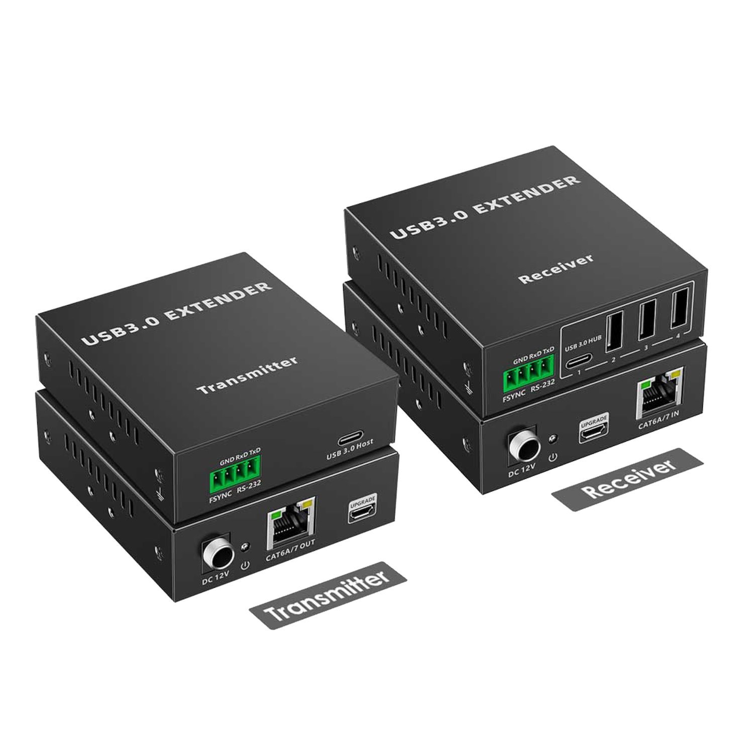 Lenkeng 4-Port Usb-A 3.0 Extender Over Cat5e/6/7 Network Cable. Extend Up To 90M (Cat6a). Easy Plug & Play. Includes Both TX & RX Units RX Includes 4X Usb-A, 1X RJ45 In Ports. TX 1X Usb-A, 1X RJ45 Out