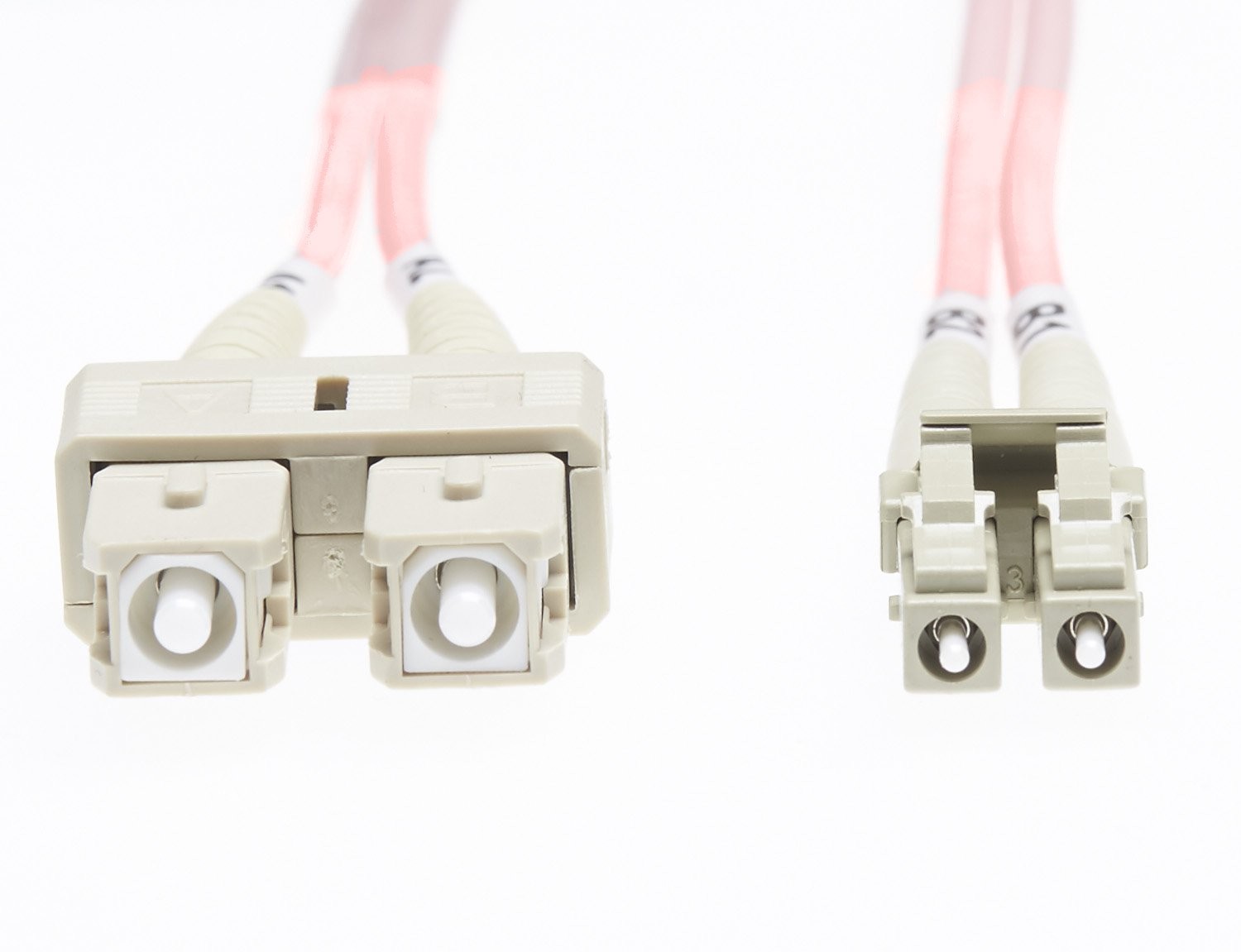 4Cabling 3M LC-SC Om1 Multimode Fibre Optic Cable: Salmon Pink