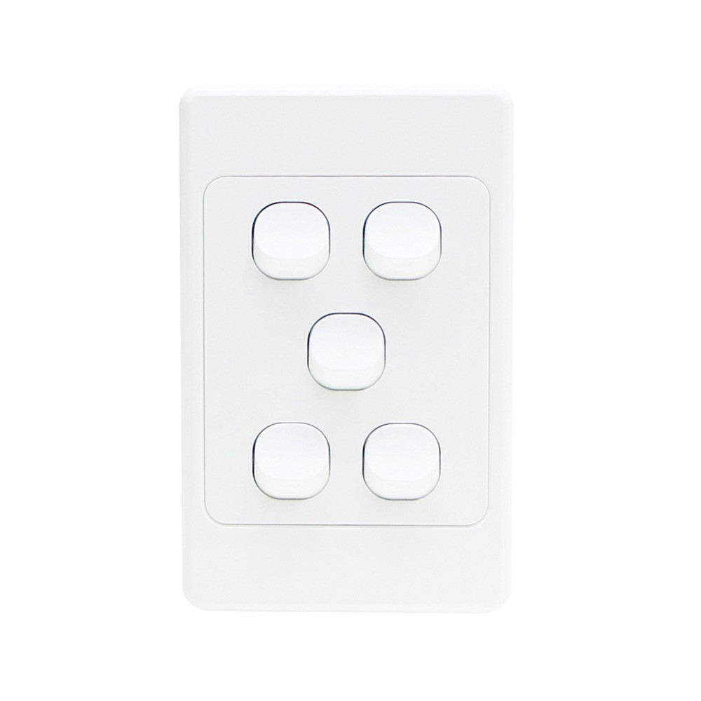 4Cabling 4C | Ultima 5 Gang Switch 250V 16Ax - Vertical