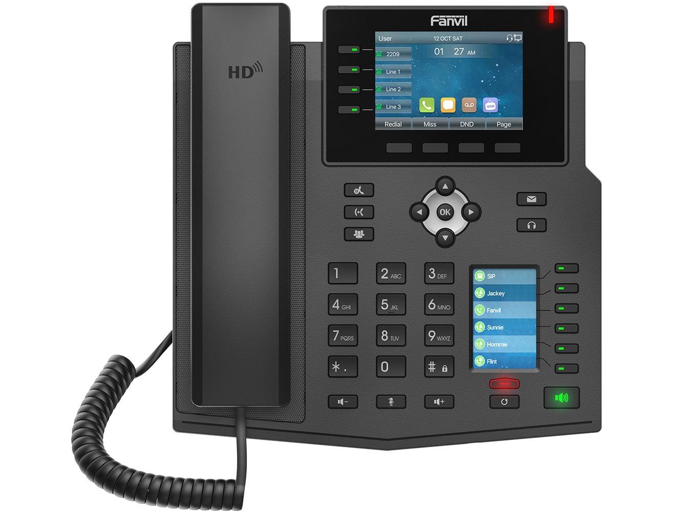 Fanvil X5u - 16 Line Ip Phone, 3.5" 480 X 320 Color LCD + 2.4" Color LCD, 30 X DSS Key, Build In BT, Dual 1000Mbps Eth Port ( 2 Year Warranty )