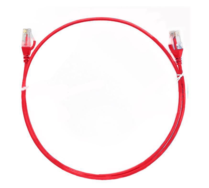 8Ware Cat6 Ultra Thin Slim Cable 3M / 300CM - Red Color Premium RJ45 Ethernet Network Lan Utp Patch Cord 26Awg For Data