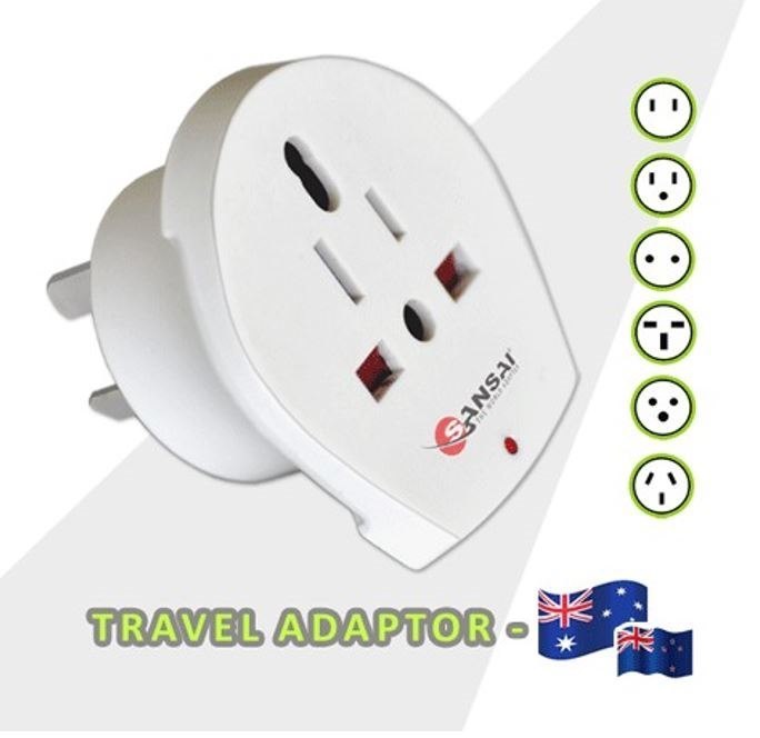 Generic Sansai Travel Adaptor STV-018 For 240V Equipment From Britain Usa Europe Japan China Singapore Korea & Italy To Use In Australia & NZ Hot Sealed Packl