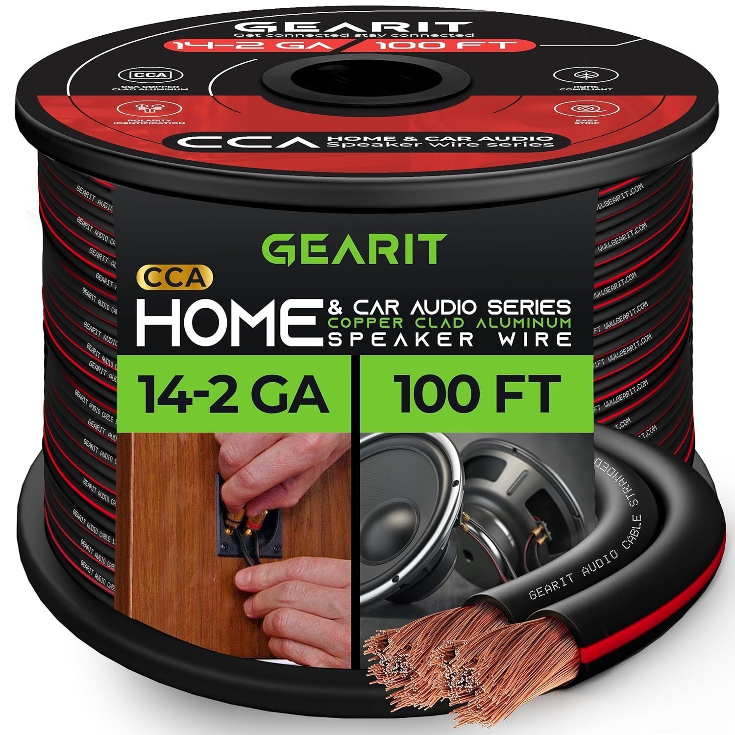 14AWG Speaker Wire, GearIT Pro Series 100FT