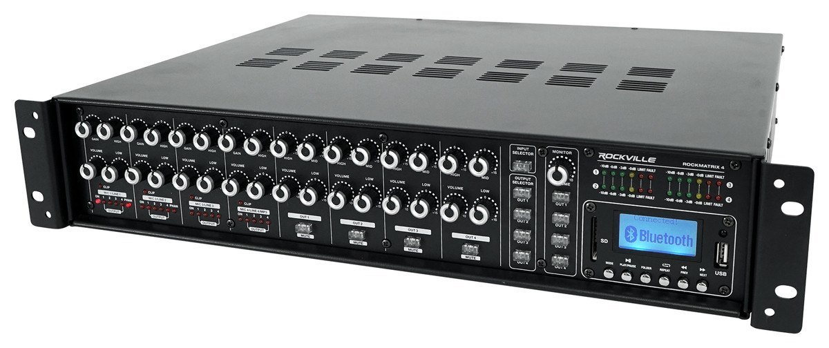 4 Zone 70 Volt Commercial Amplifier+Matrix 
