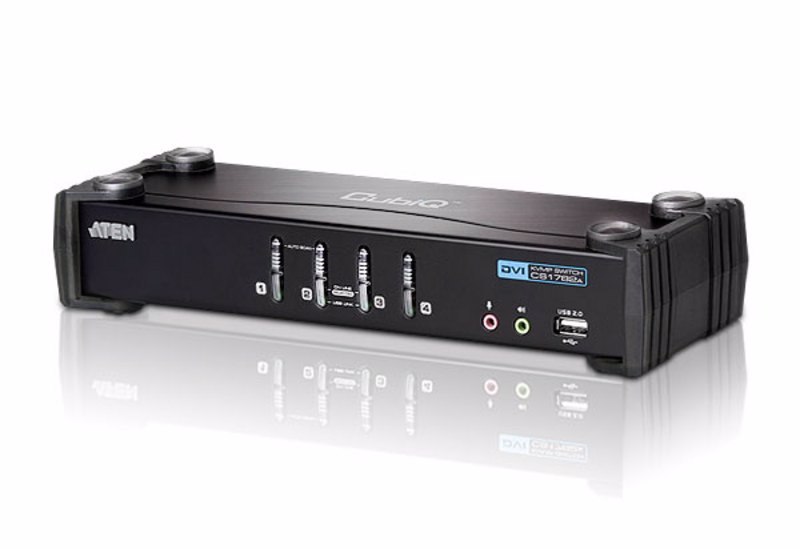 Aten 4 Port Usb Dvi KVMP Switch With Audio And Usb 2.0 Hub - Cables Included