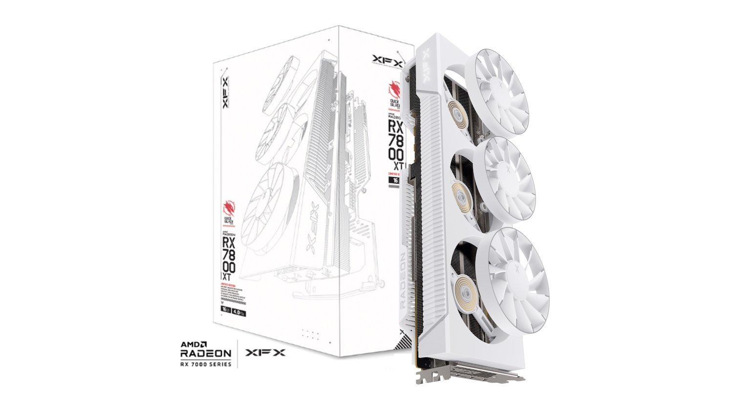 XFX Mercury Amd Radeon RX 9070XT Oc White Magnetic Air Edition With RGB 16GB GDDR6 Hdmi 3xDP, Amd Rdna™ 4 (Rx-97Tmargw9)