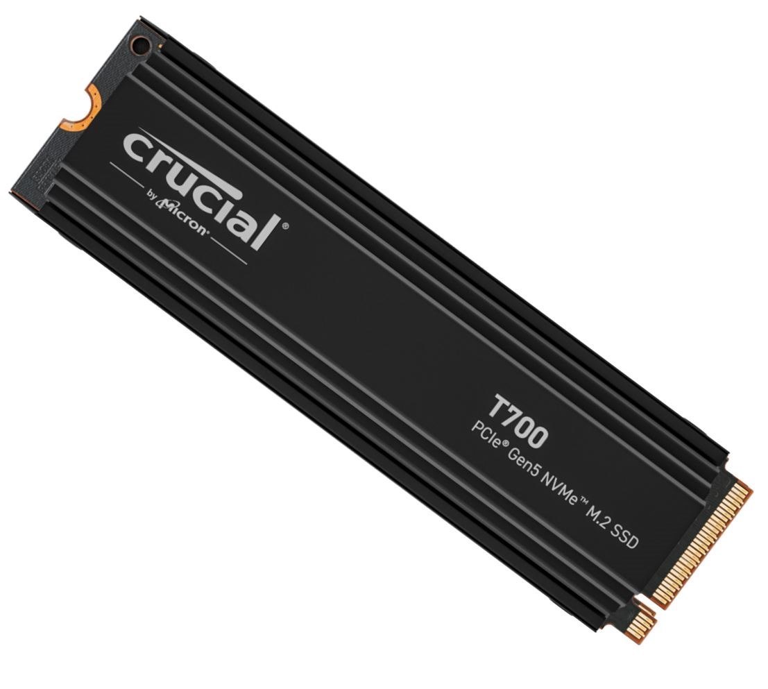 Crucial T700 4TB Gen5 NVMe SSD Heatsink - 12400/11800MB/s R/W 2400TBW 1500K IOPs 1.5M HRS MTTF With DirectStorage For Intel 13TH Gen & Amd Ryzen 7000