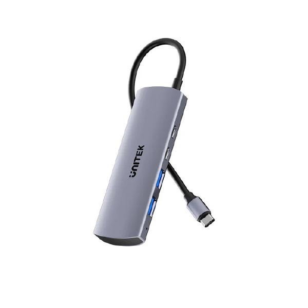 Unitek 4-In-1 Uhub Q4 Usb-C Hub, 10Gbps, Usb-A X2, Usb-C X2, Grey, Unitek Hook Color Box