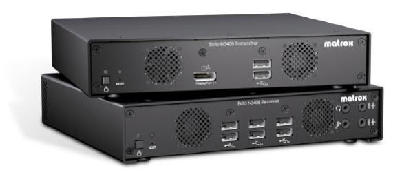 Matrox *Ex Demo* Matrox Extio 3 N3408 Transmitter Appliance, 1X 3840x2160@60Hz / 4X 1920x1200@60Hz, 4X DisplayPort, 2X Usb 2.0, 1X RJ45, 6 Month WTY