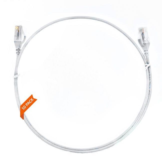 4Cabling 0.75m CAT6 Ultra Thin LSZH Ethernet Network Cable | 50 Pack White