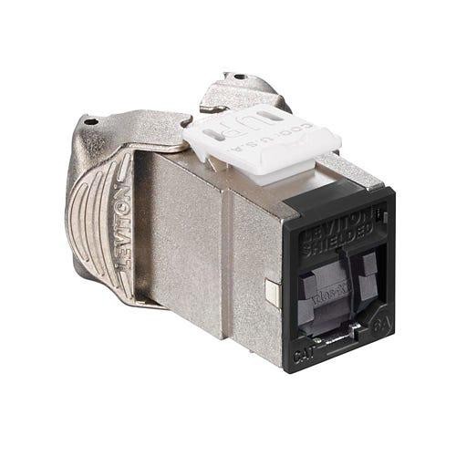 Leviton - Atlas-X1 Cat 6A Shielded Jack With Shutter Tool Free - Black