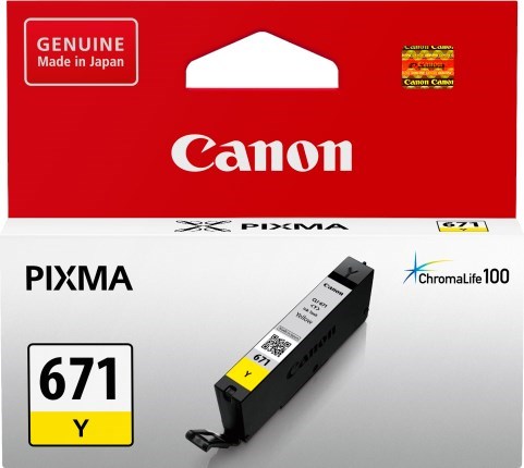 Canon CLI-671Y Original Inkjet Ink Cartridge - Yellow Pack