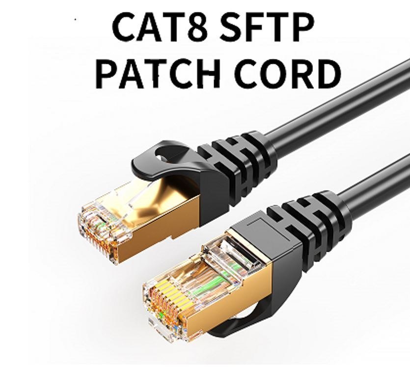 8Ware Cat8 Cable 0.5M (50CM) - Black Color RJ45 Ethernet Network Lan Utp Patch Cord Snagless