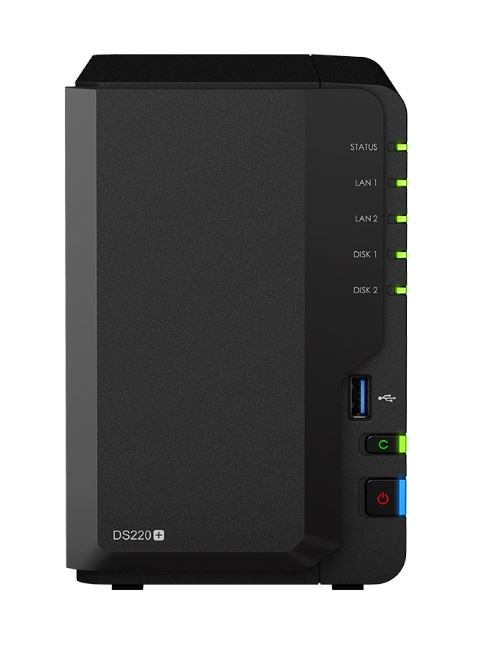 Synology DS220+, 2 Bay Nas (No Disk), Cel-J4025 Dual Core, 2GB,GbE(2),USB(3),eSATA,TWR,2YR