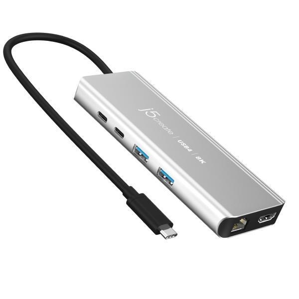 J5create JCD403 Usb4 8K Multi-Port Hub Features A Usb4 Controller - (Usb-C To 8K Hdmi, RJ45 2.5Gbe, Usb-C, 2xUSB-A, 100W PD) Thunderbolt 3 /4 Compat