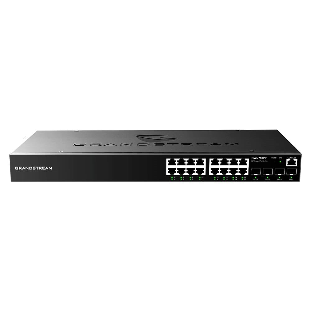 GrandStream | GWN7802P | Enterprise Layer 2+ Managed PoE Network Switch, 16 X GigE, 4 X SFP