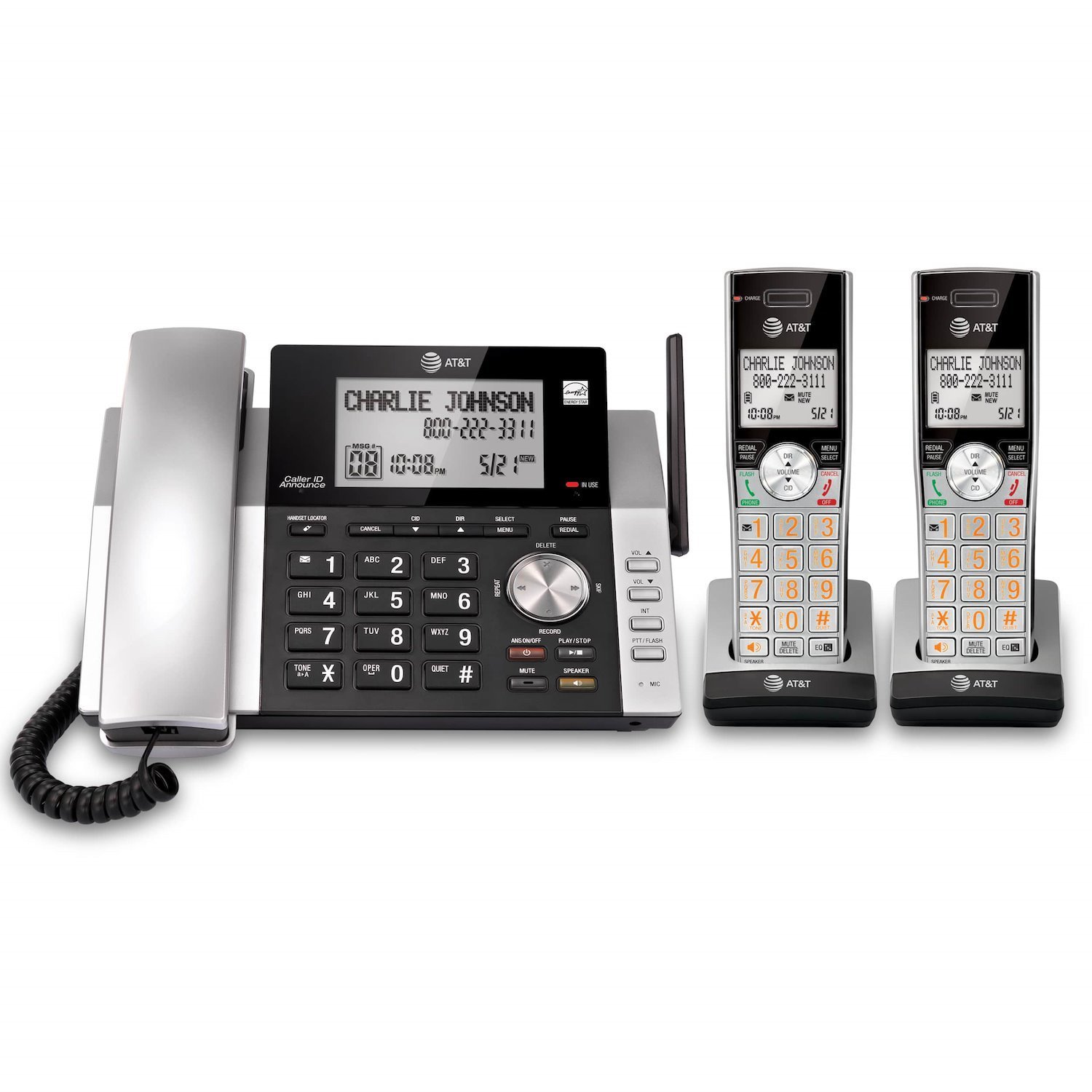 At&T Corded/Cordless Itad 2 Handsets