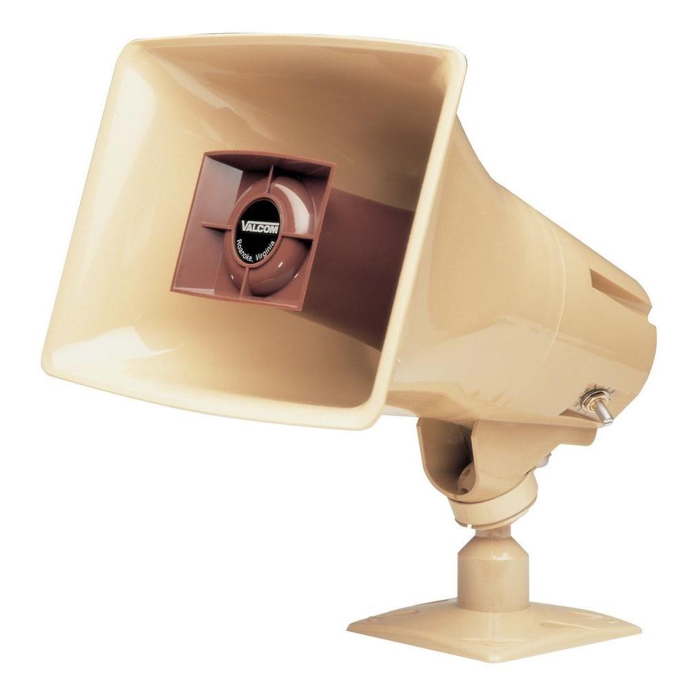 Valcom One-Way, 15 Watt Amplified Horn, Beige