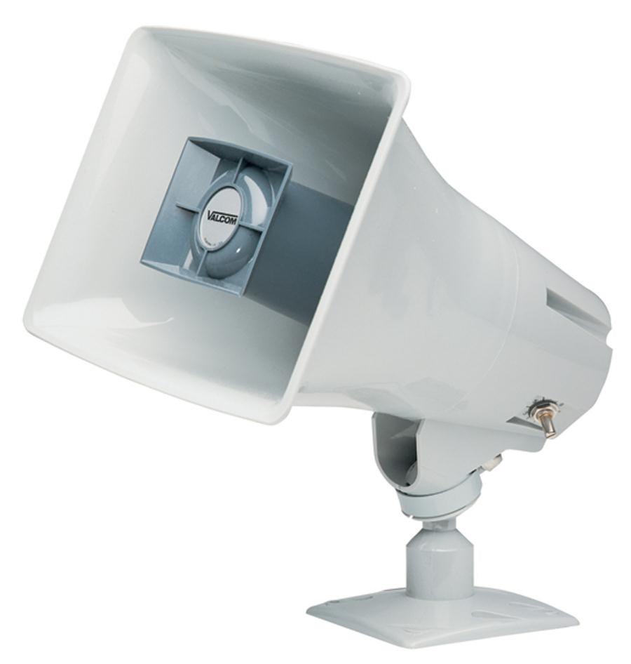 Valcom One-Way 5 -Watt High Efficiency Ip Horn With Long Line Extender (Gray)
