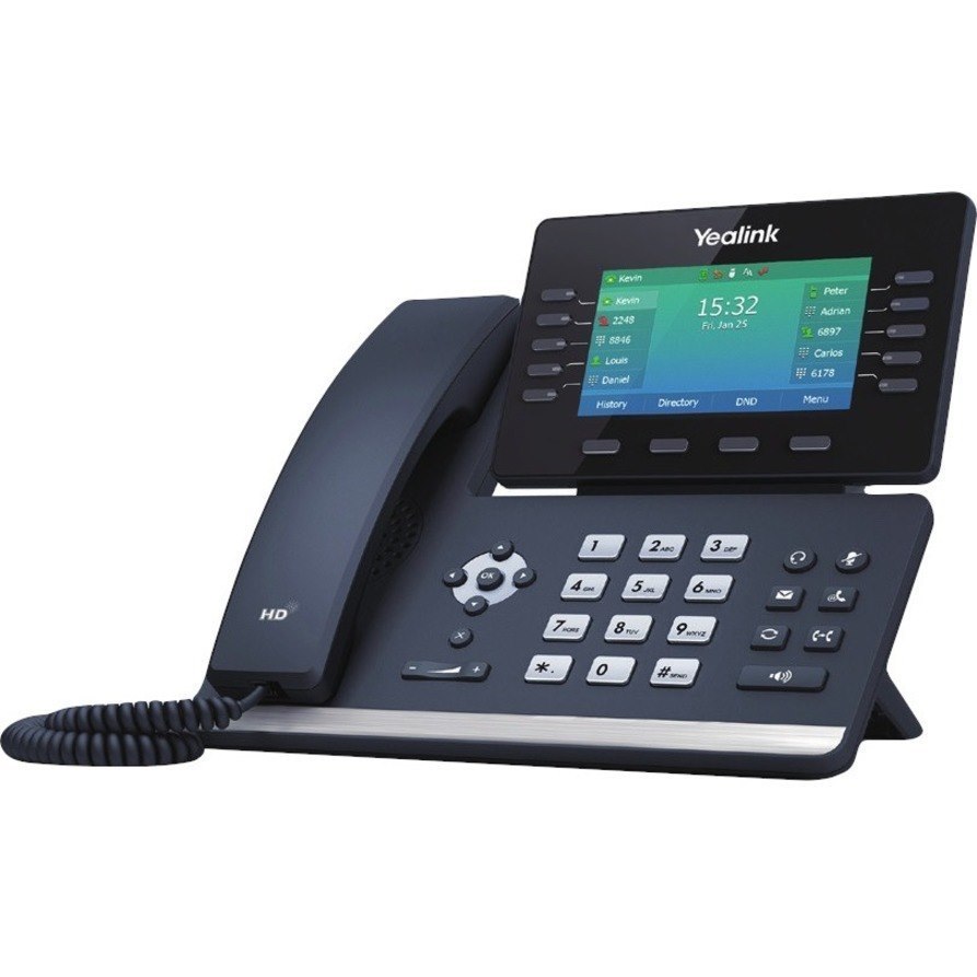Upgrade to Yealink SIP-T54W IP Phone - Corded/Cordless - Corded/Cordless - Bluetooth, Wi-Fi - Wall Mountable, Desktop - Classic Gray