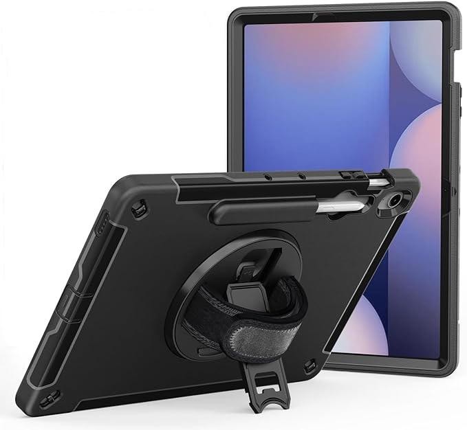 Usp Rugged Samsung Galaxy Tab S10 Fe+ (13.1') Case Black - Built-in-Kickstand, Hand & Shoulder Straps, DropProof, 3 Years Warranty