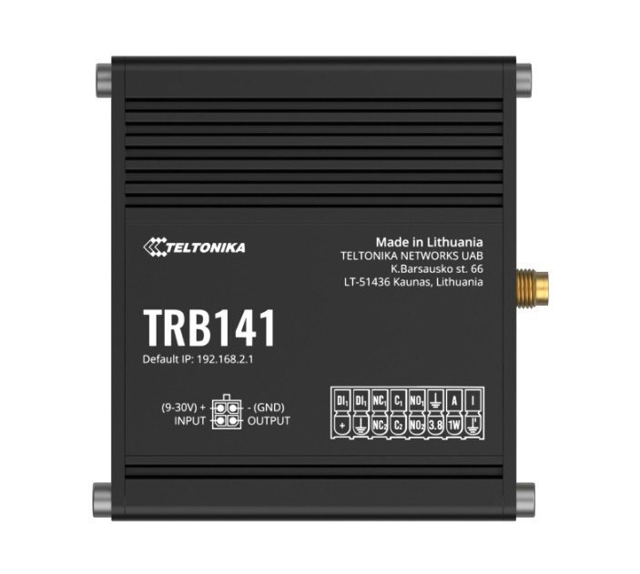 Teltonika TRB141 Industrial Rugged Gpio Lte Gateway, 4G/Lte (Cat 1), I/O Connector Block, Micro-USB, Compatible With Industrial DNP3, Psu Included