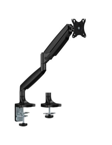 Brateck LDT82-C012 Single Screen Heavy-Duty Gas Spring Monitory Arm For Most 17'~45' Monitors, Matte Black
