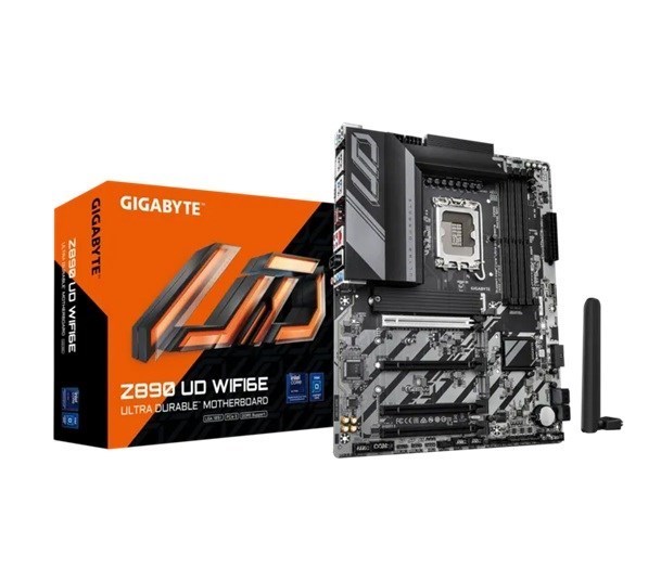 Gigabyte Z890 Ud Wifi6e Intel Lga 1851 Atx Motherboard, 4X DDR5 ~256GB, 4X Pci-E X16, 3X M.2, 4X Sata, 5X Usb 3.2, 1X Usb-C, 4X Usb 2.0